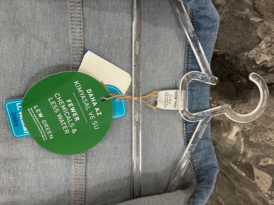 Kız Çocuk Mavi Denim Düğmeli Ceket - Görsel 4