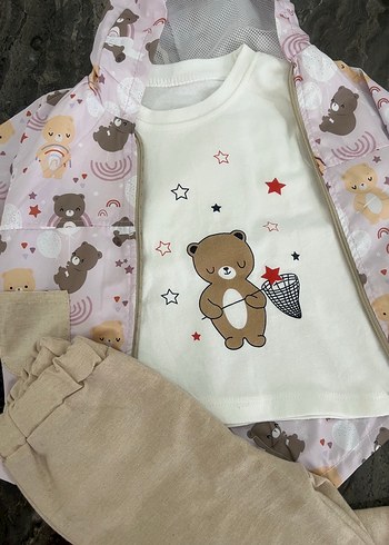 Kahverengi Ayıcık Desenli Bebek Takımı - Görsel 2