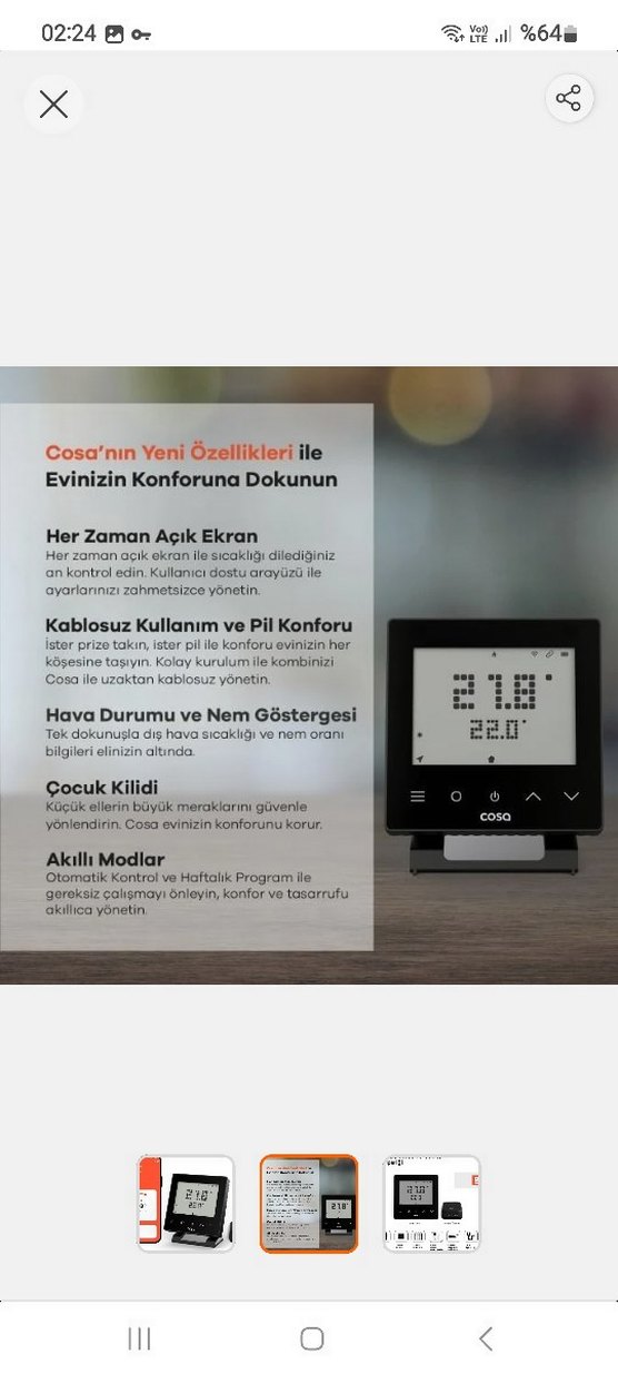 Cosa Dijital Termostat ve Ölçüm Cihazı - Görsel 2