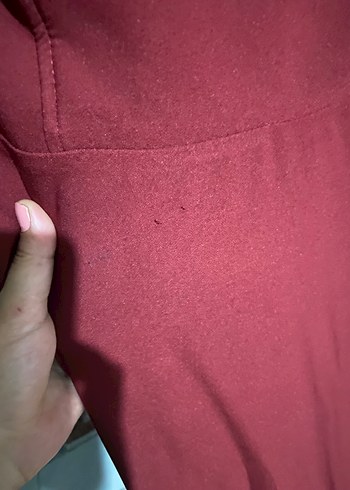 Trendyol & Milla Bordo A-Kesim Volanlı Uzun Elbise