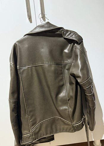 Zara suni deri ceket - Görsel 5