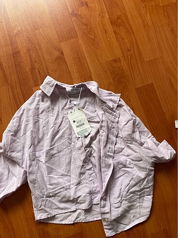 Bershka lila crop gömlek