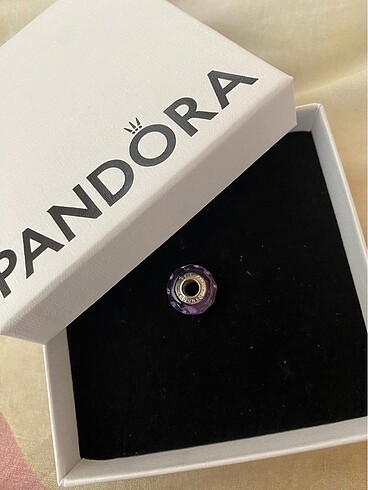 Pandora lavanta rengi murano charm