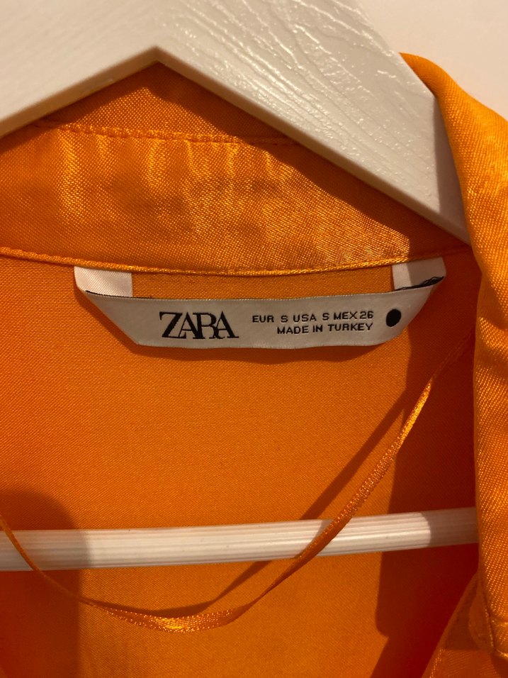 Turuncu V Yaka Drapeli Mini Elbise - Görsel 2