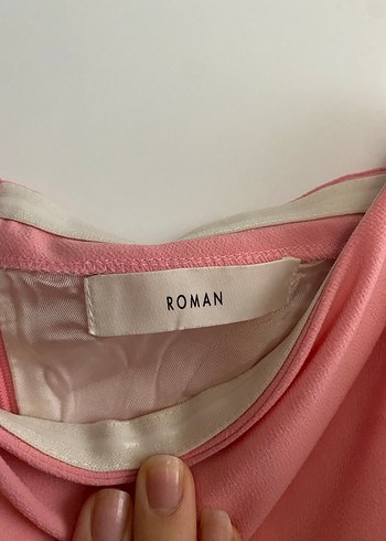 Tek Omuzlu Pembe Midi Elbise - Görsel 2