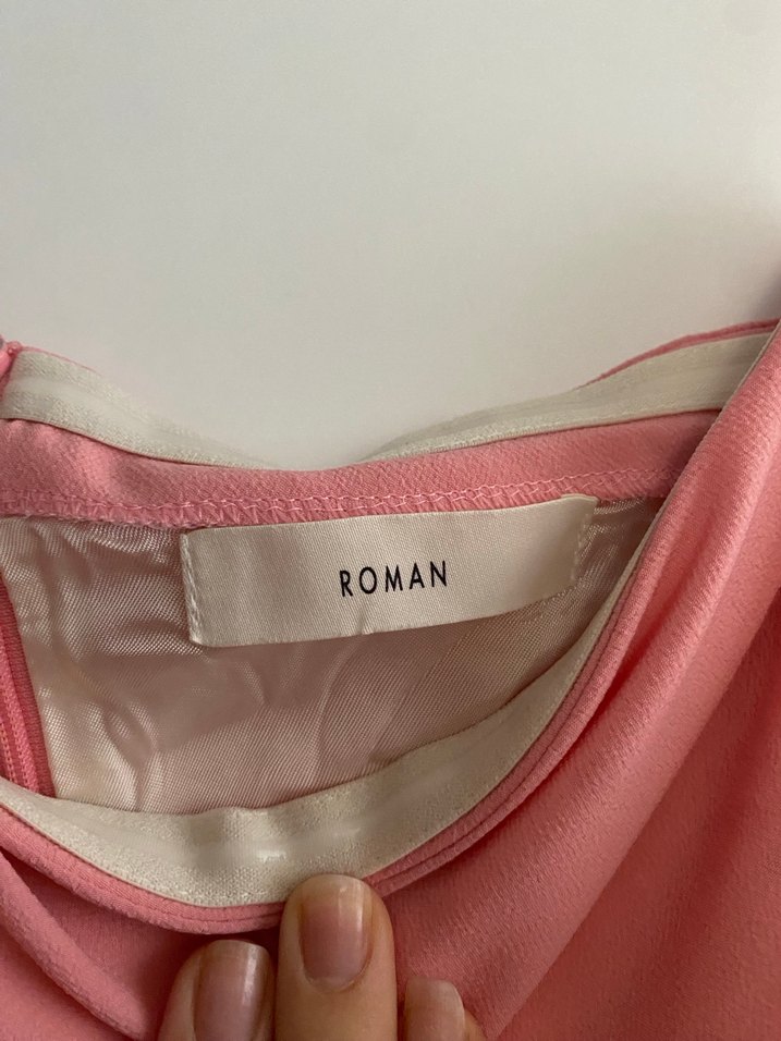 Tek Omuzlu Pembe Midi Elbise - Görsel 2