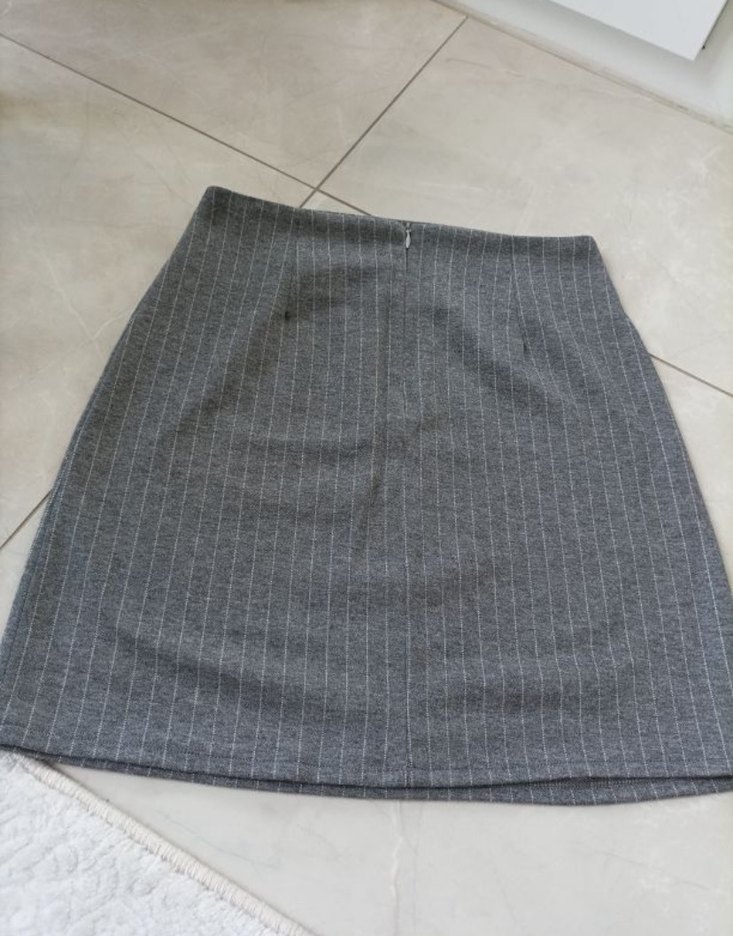 Gri Midi Kadın Etek - Görsel 2