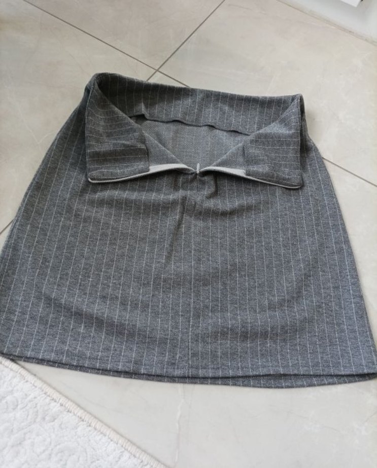 Gri Midi Kadın Etek - Görsel 3