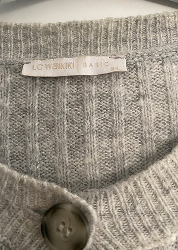 Düğmeli Gri Kadın Hırka - Görsel 3