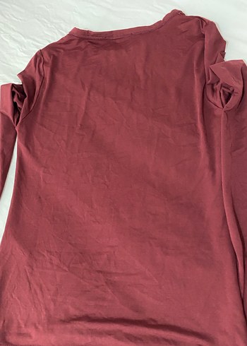 Bordo Uzun Kollu  Tişört - Görsel 4