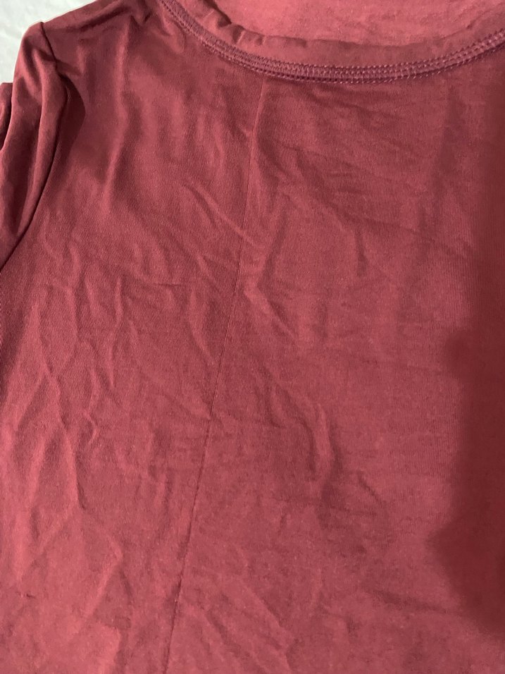 Bordo Uzun Kollu  Tişört - Görsel 2