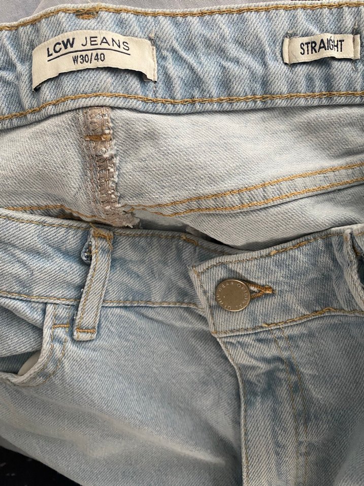 Pastel Mavi Midi Kadın Denim Pantolon - Görsel 3