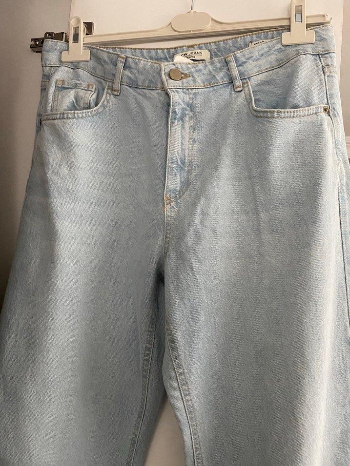 Pastel Mavi Midi Kadın Denim Pantolon - Görsel 5