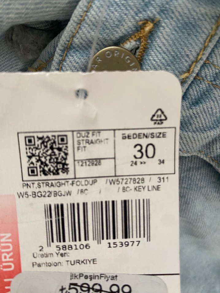 Pastel Mavi Midi Kadın Denim Pantolon - Görsel 4