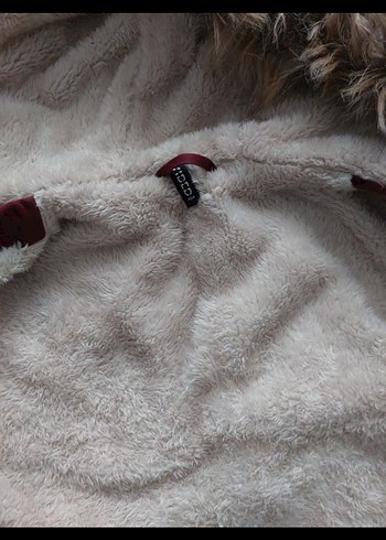 Bordo Kürklü Kadın Kışlık Mont - Görsel 3