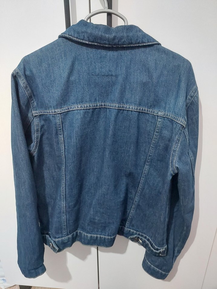 Düğmeli Mavi Kadın Denim Ceket - Görsel 3