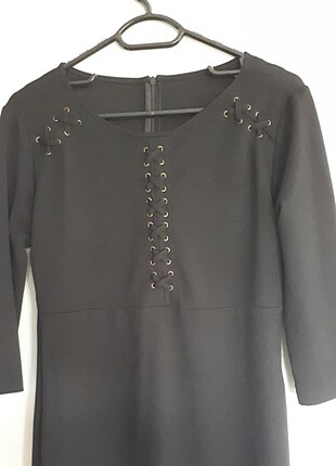 siyah klasik elbise - Görsel 3