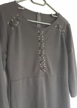 siyah klasik elbise - Görsel 4