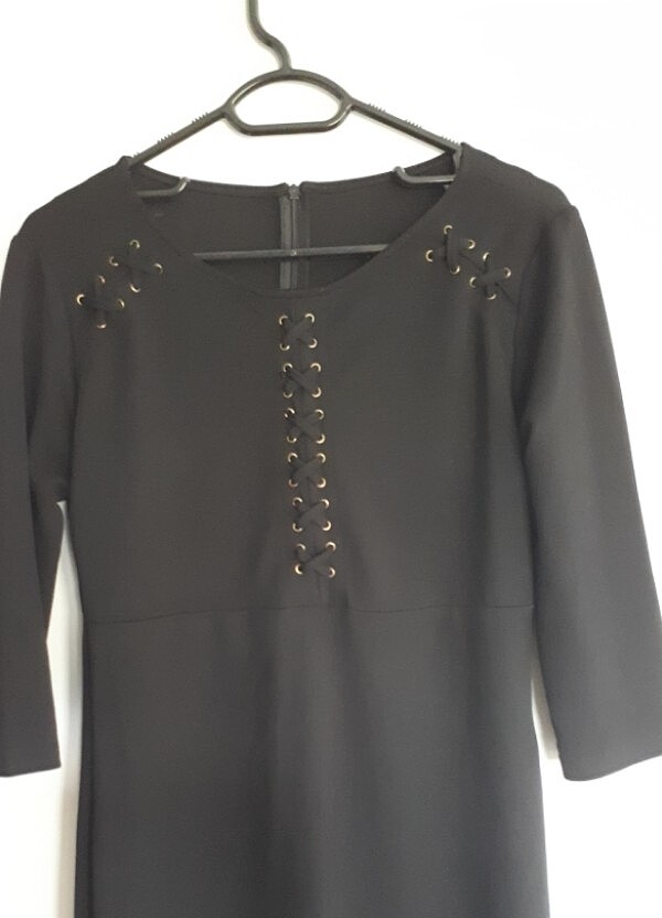 siyah klasik elbise - Görsel 2