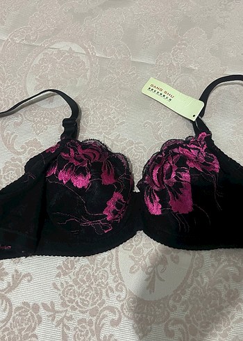 Pembe Siyah Çiçekli Gotik Sütyen - Görsel 2