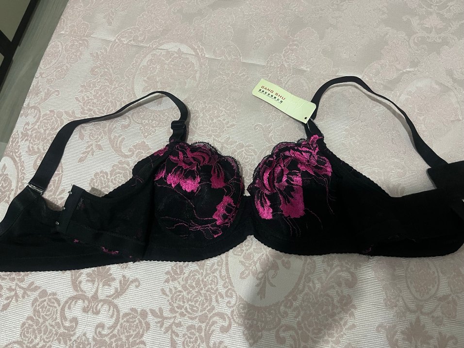 Pembe Siyah Çiçekli Gotik Sütyen - Görsel 2