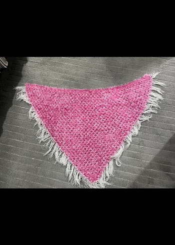 Pembe Örgü şal - Görsel 4
