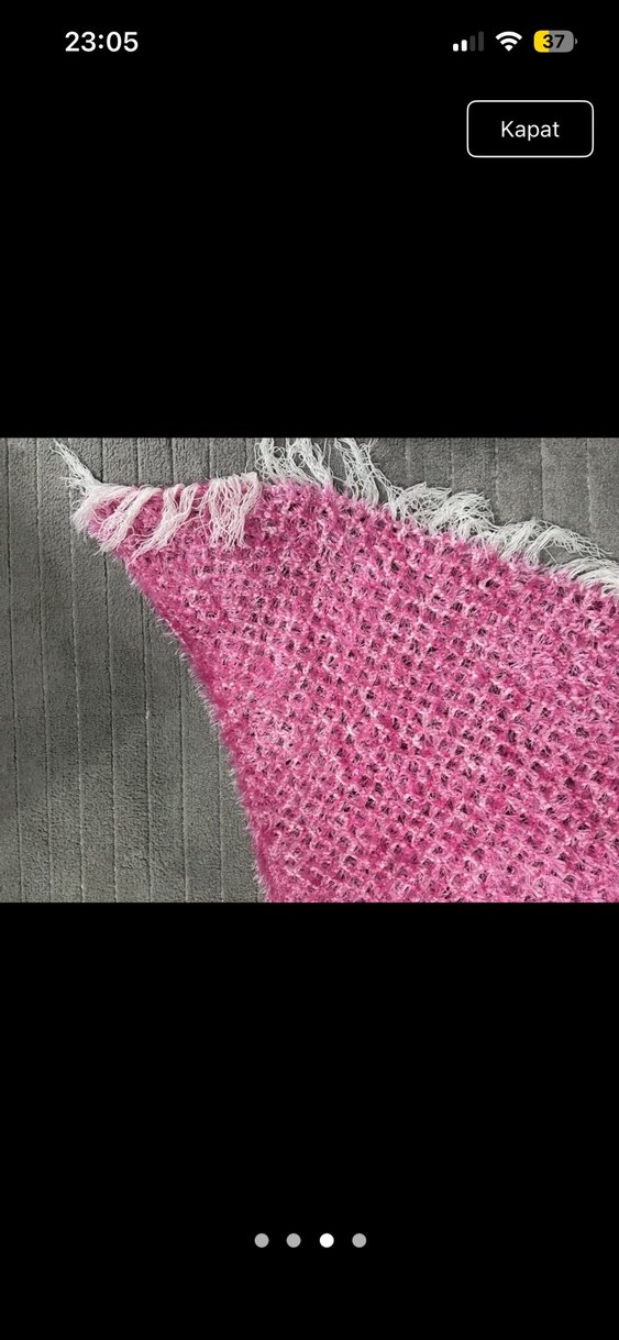 Pembe Örgü şal - Görsel 2