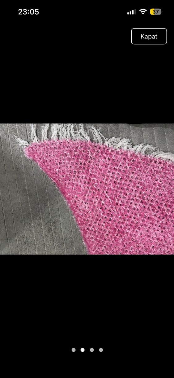 Pembe Örgü şal - Görsel 3