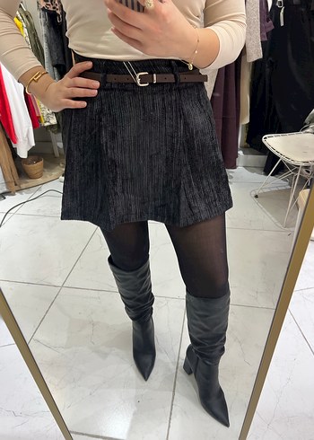 Kemerli Mini Etek - Görsel 2