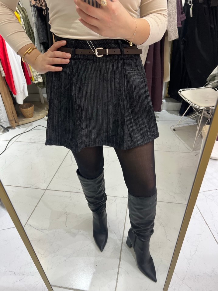 Kemerli Mini Etek - Görsel 2