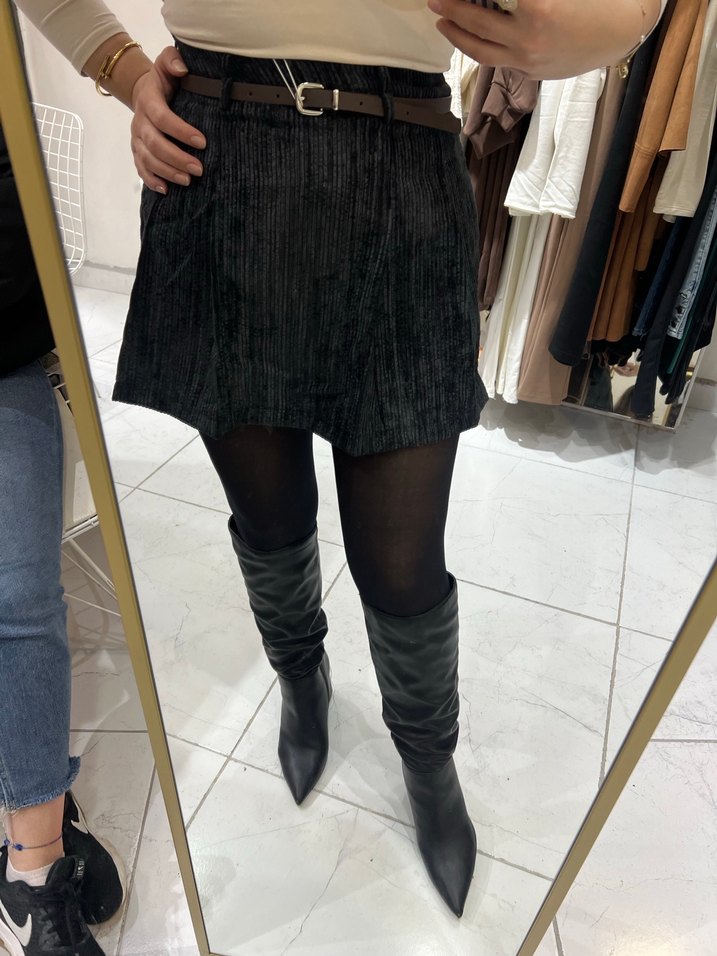 Kemerli Mini Etek - Görsel 3