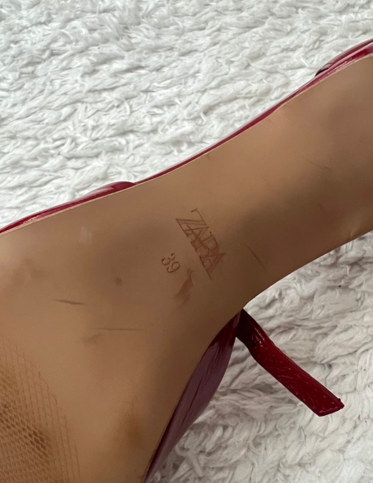 Zara Kırmızı Parlak Kadın Topuklu Ayakkabı - Görsel 2