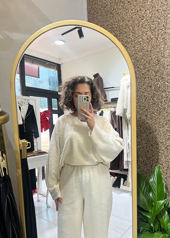 Beyaz Pamuklu  Kadın Eşofman Takımı - Görsel 2