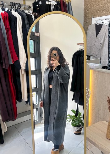 Gri Uzun Oversize Yün Kaban - Görsel 2