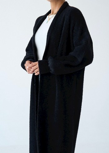 Uzun Kollu Beyaz Rahat Hırka - Görsel 7