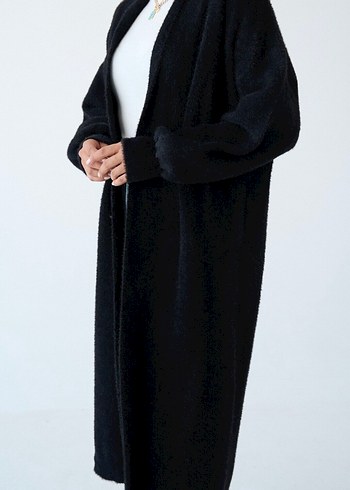 Uzun Kollu Beyaz Rahat Hırka - Görsel 6