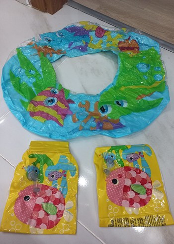 Çocuklar için renkli deniz simidi ve kolluk seti - Görsel 3