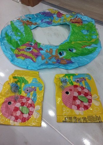 Çocuklar için renkli deniz simidi ve kolluk seti - Görsel 4