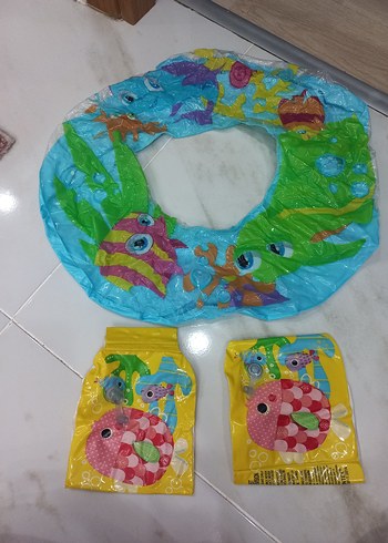 Çocuklar için renkli deniz simidi ve kolluk seti - Görsel 2