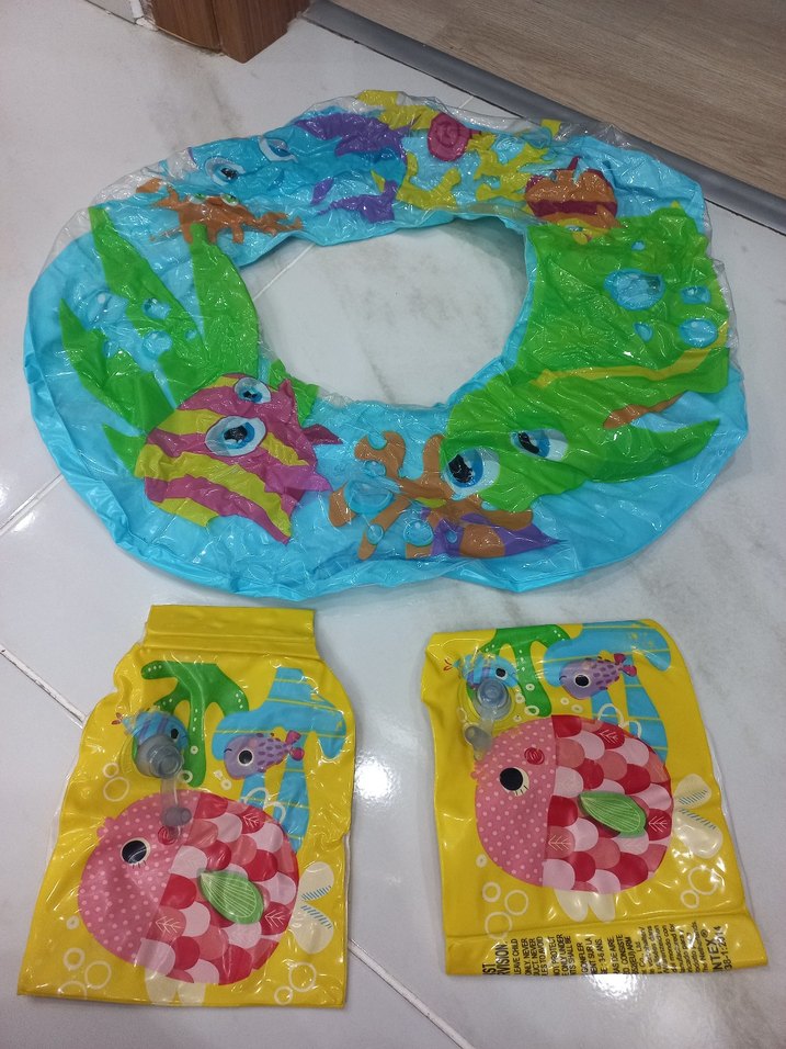 Çocuklar için renkli deniz simidi ve kolluk seti - Görsel 3