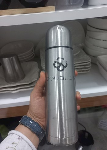 Gri Çelik Termos Matara - Görsel 2