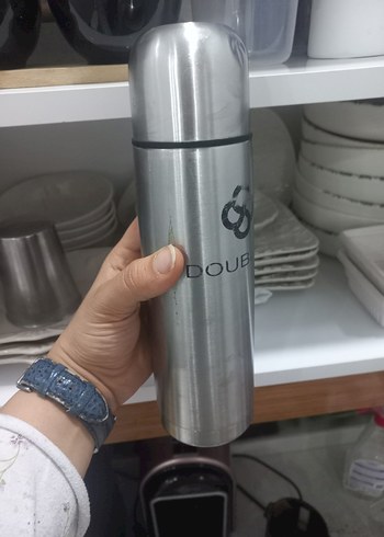 Gri Çelik Termos Matara - Görsel 3