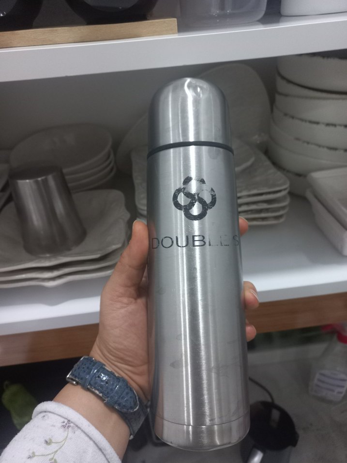 Gri Çelik Termos Matara - Görsel 2