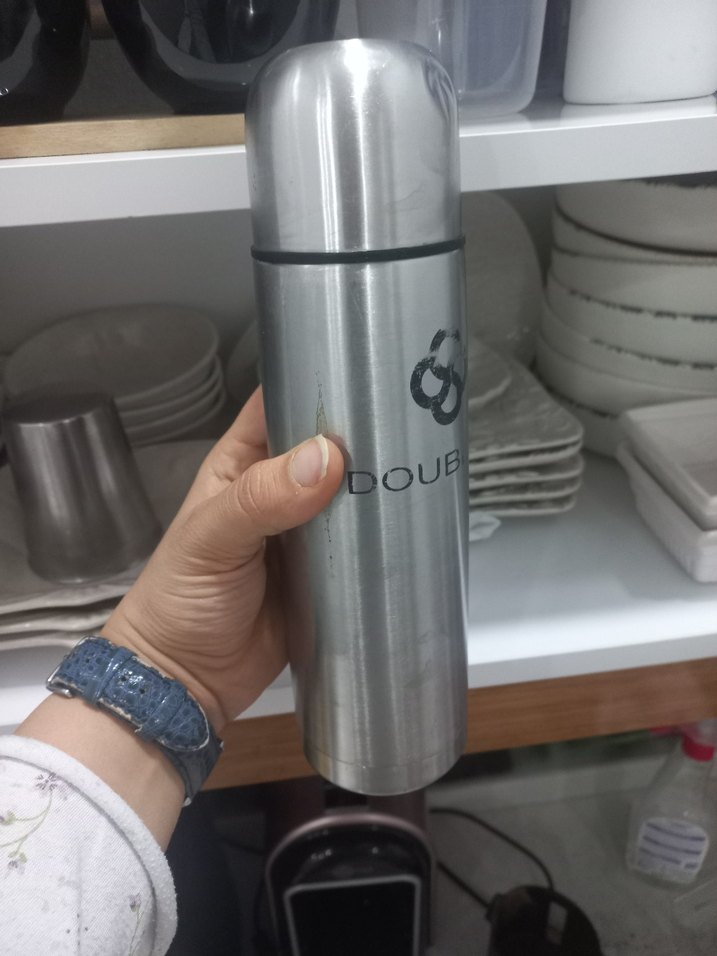 Gri Çelik Termos Matara - Görsel 3