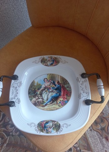 Baskılı Beyaz Dekoratif Servis Tepsisi - Görsel 2