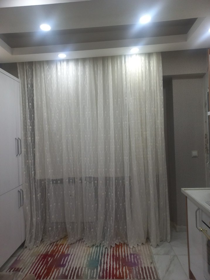 Beyaz Modern Tül Perde - Görsel 2