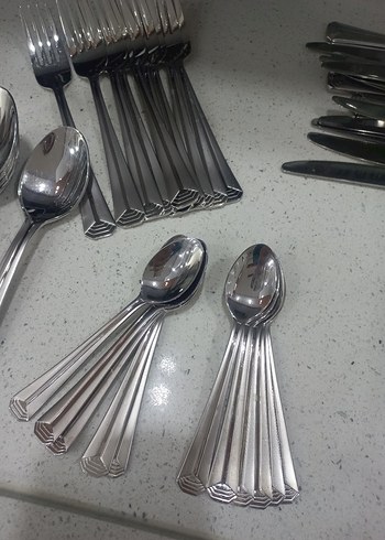 Gri Beyaz 48 Parça Çatal Kaşık Bıçak Seti - Görsel 6