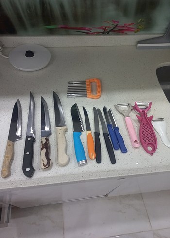 Renkli Çoklu Mutfak Bıçak ve Soyucu Seti - Görsel 3