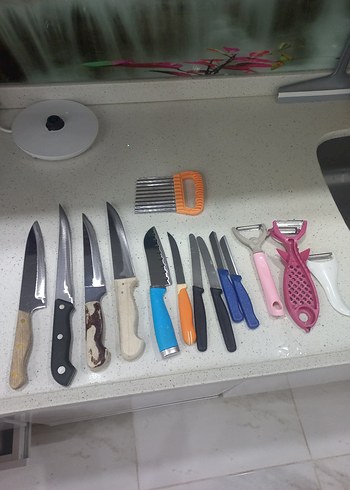 Renkli Çoklu Mutfak Bıçak ve Soyucu Seti - Görsel 2