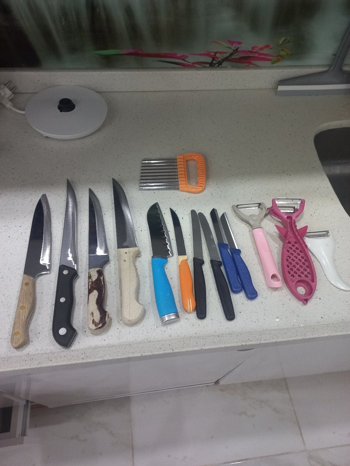 Renkli Çoklu Mutfak Bıçak ve Soyucu Seti - Görsel 3